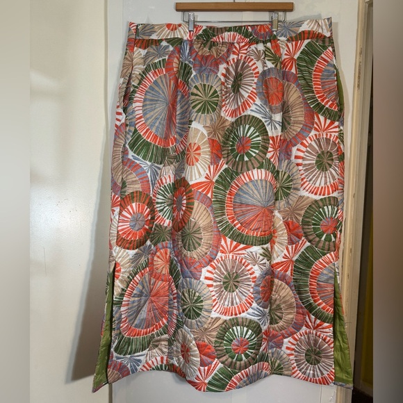 Frances Valentine Hostess Quilted Maxi Skirt Starburst Print-NWOT | 3X - Picture 11 of 15
